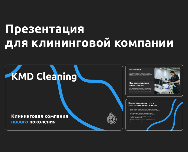 Презентация для клининговой компании KMD Cleaning — Брендинг, Графика на Dprofile