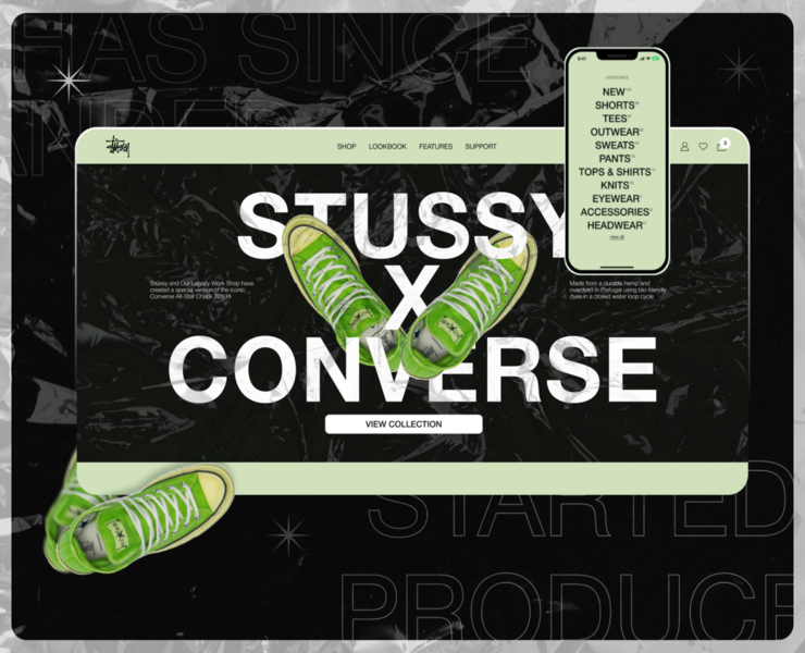 STUSSY | E-COMMERCE REDESIGN — Интерфейсы на Dprofile