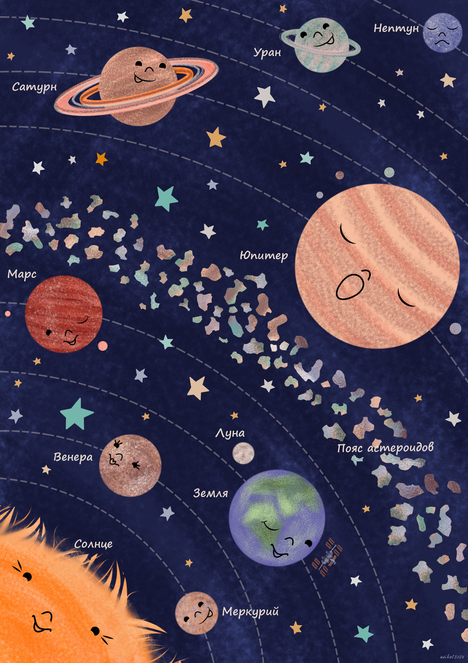 Постер "Космос" для детской комнаты — Изображение №2 — Иллюстрация на Dprofile