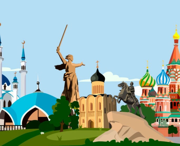 Достопримечательности в городах России — Иллюстрация, Графика на Dprofile