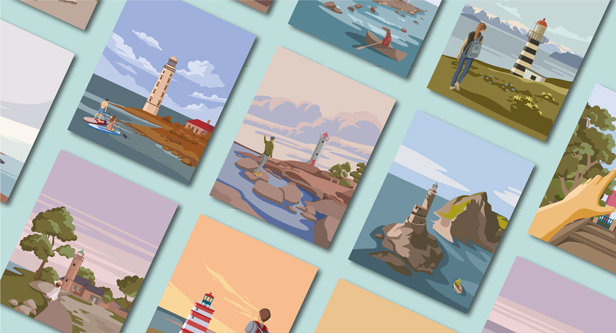 Landscapes with lighthouses — Изображение №1 — Иллюстрация на Dprofile