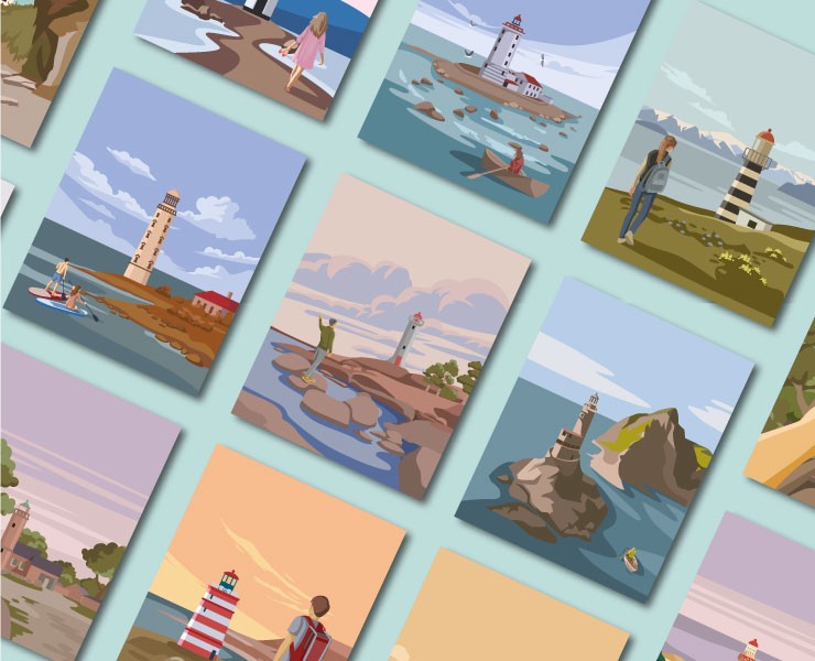 Landscapes with lighthouses — Иллюстрация на Dprofile