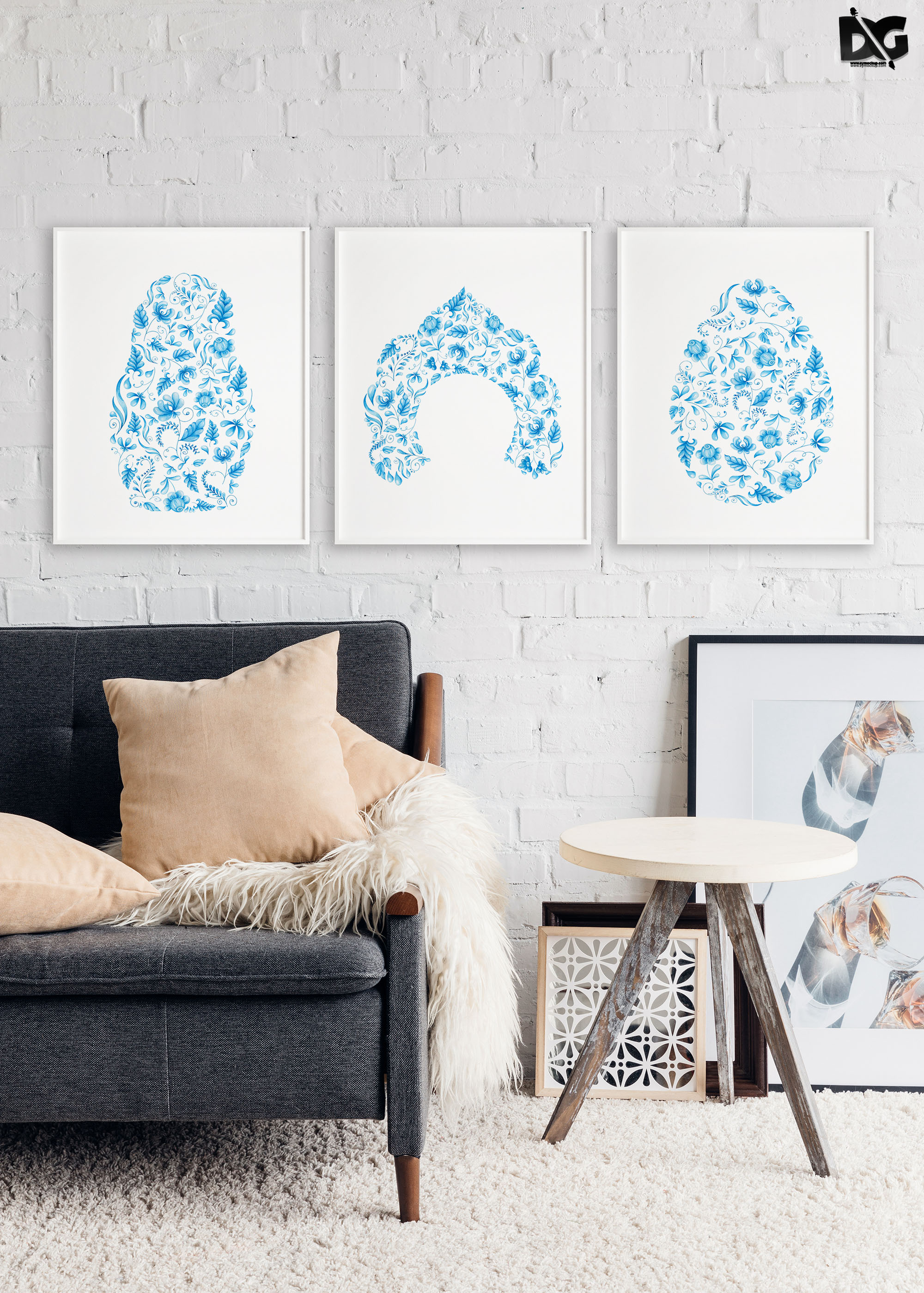 Бесшовный паттерн "Гжель" — Изображение №2 — Иллюстрация, Графика на Dprofile