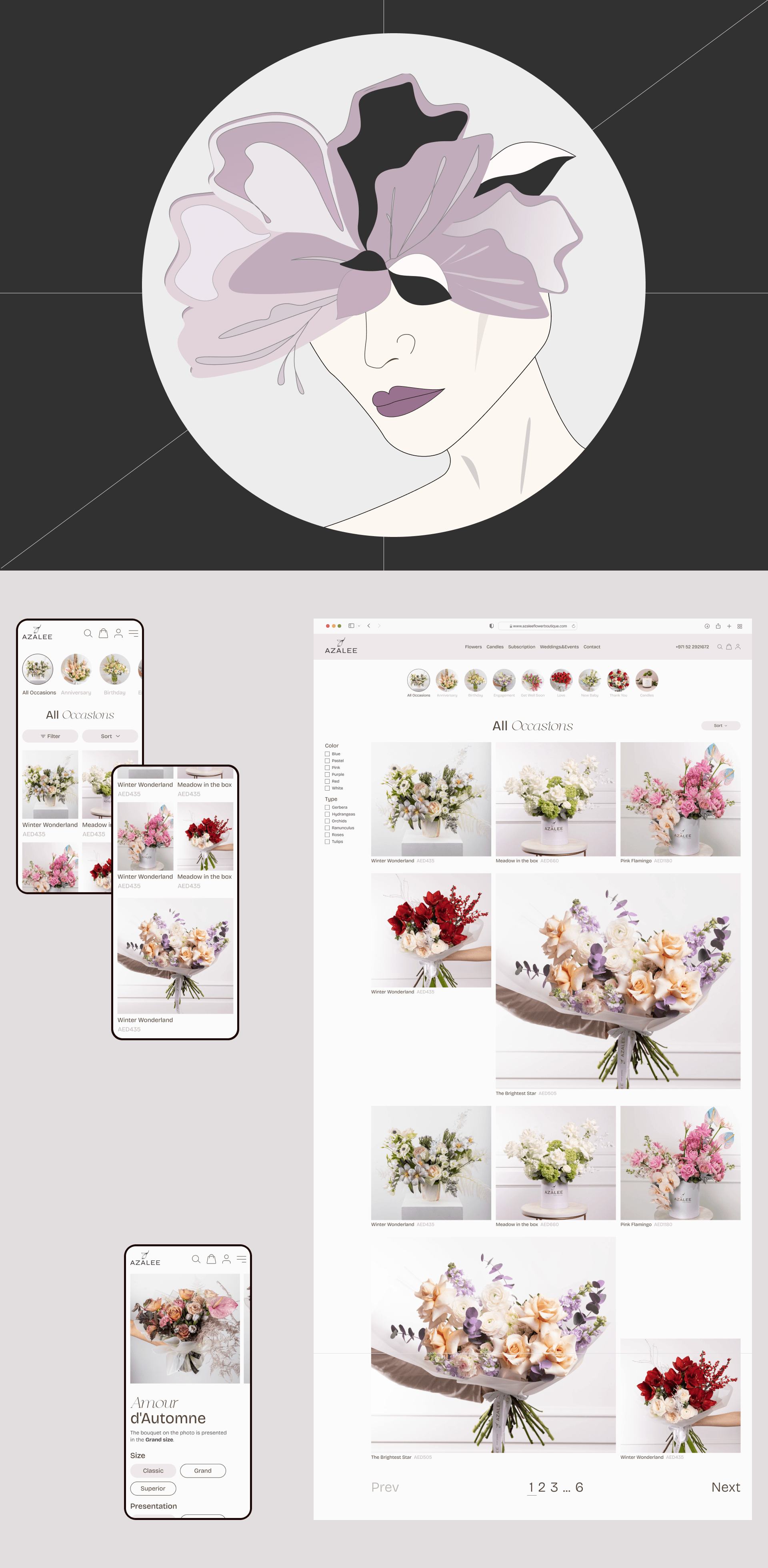 Azalee flower boutique | E-commerce — Изображение №6 — Интерфейсы, Брендинг на Dprofile