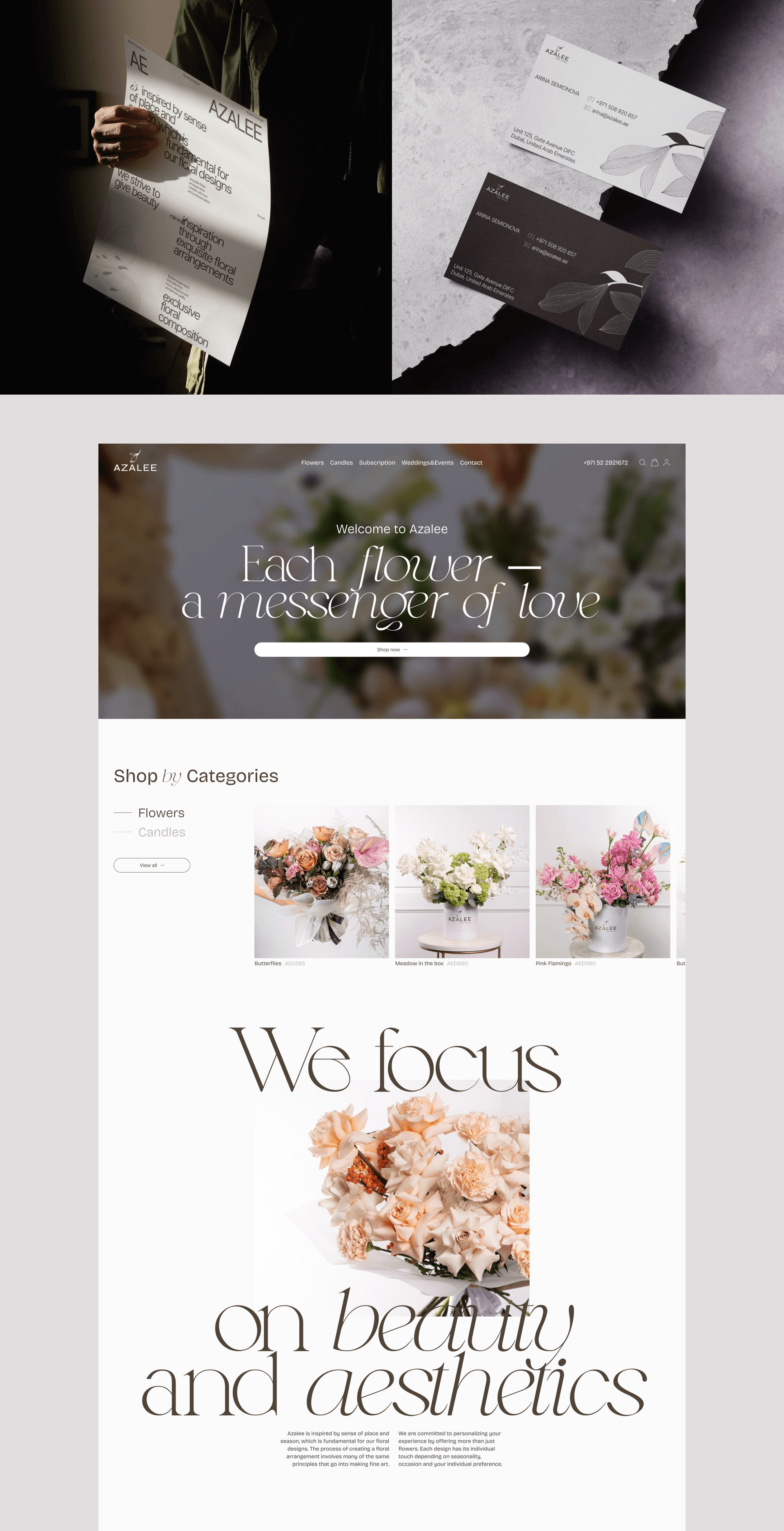 Azalee flower boutique | E-commerce — Изображение №3 — Интерфейсы, Брендинг на Dprofile