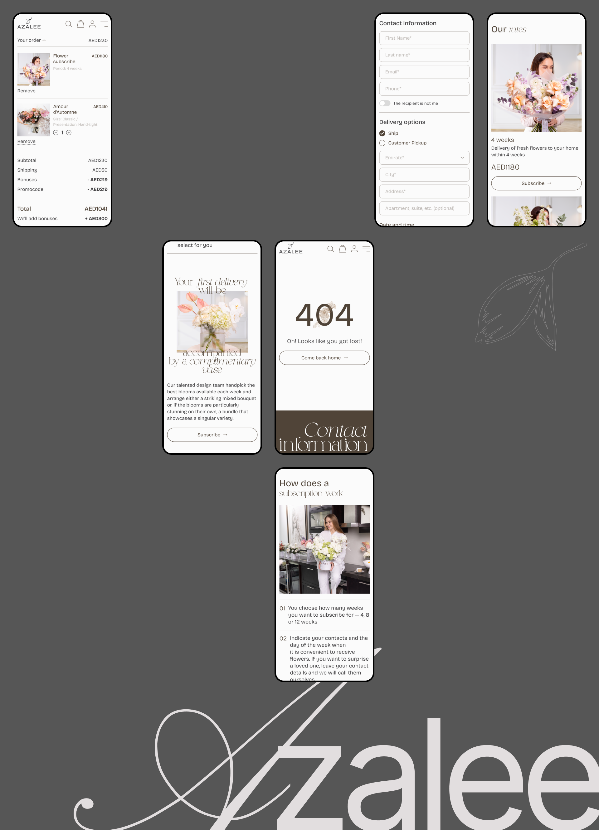 Azalee flower boutique | E-commerce — Изображение №13 — Интерфейсы, Брендинг на Dprofile