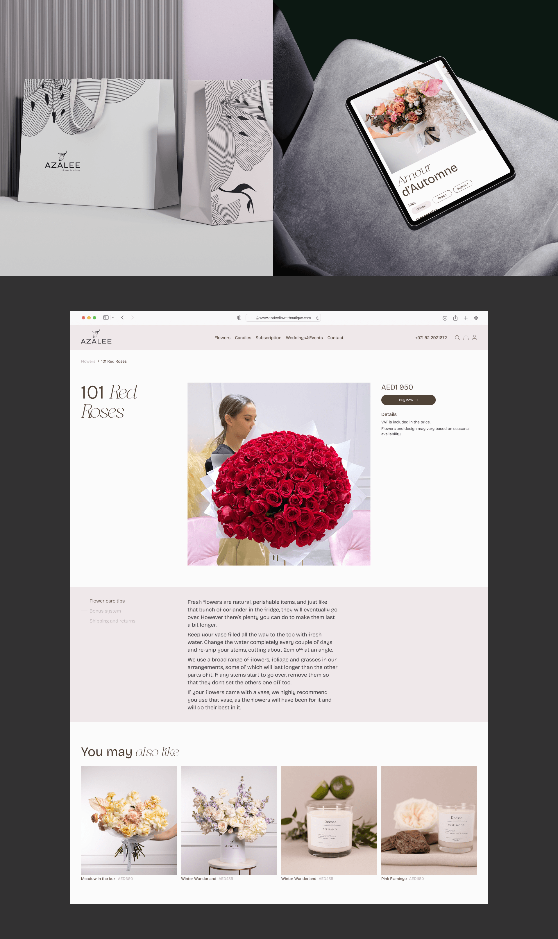 Azalee flower boutique | E-commerce — Изображение №7 — Интерфейсы, Брендинг на Dprofile