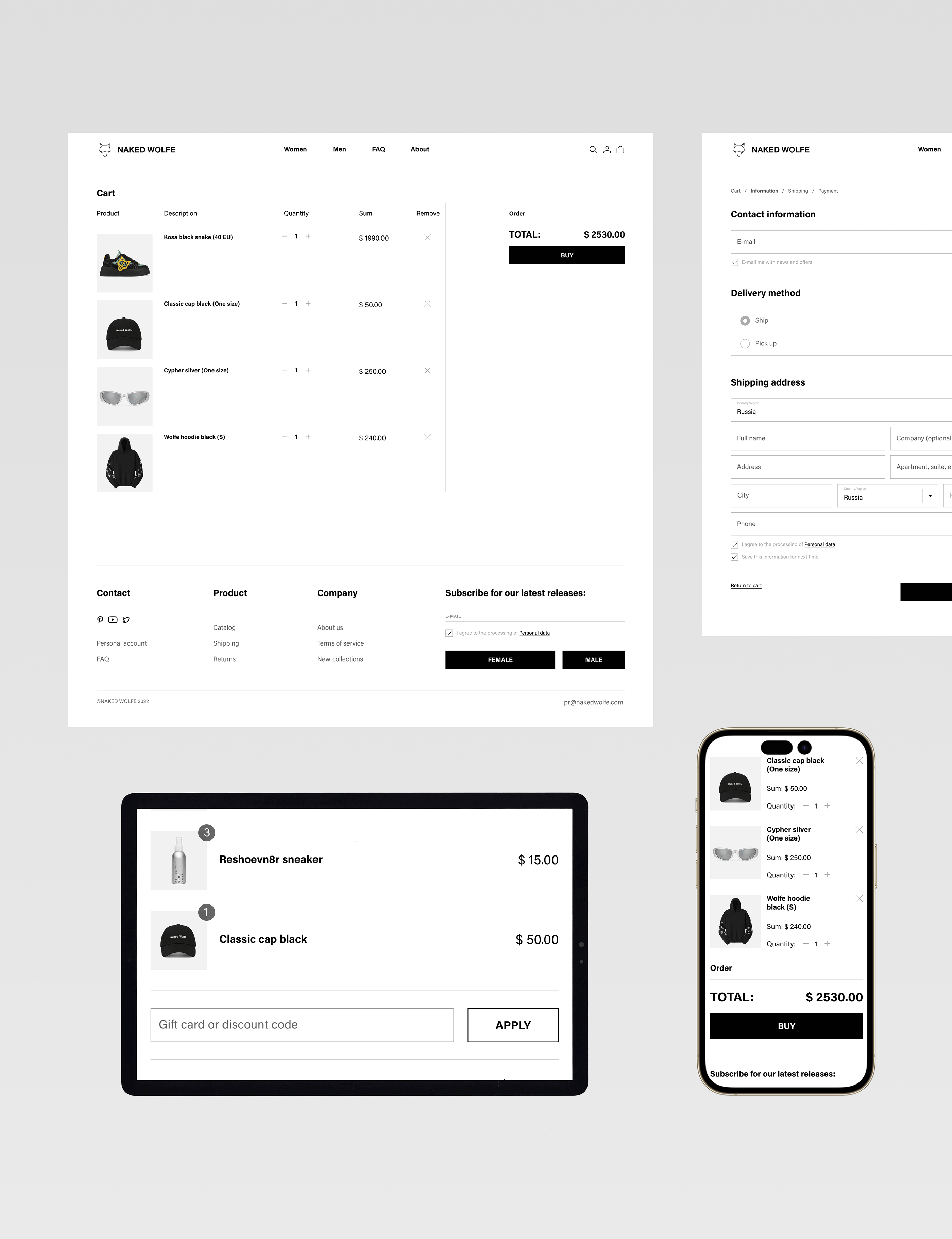 NAKED WOLFE — redesign site — Изображение №6 — Анимация, Интерфейсы на Dprofile