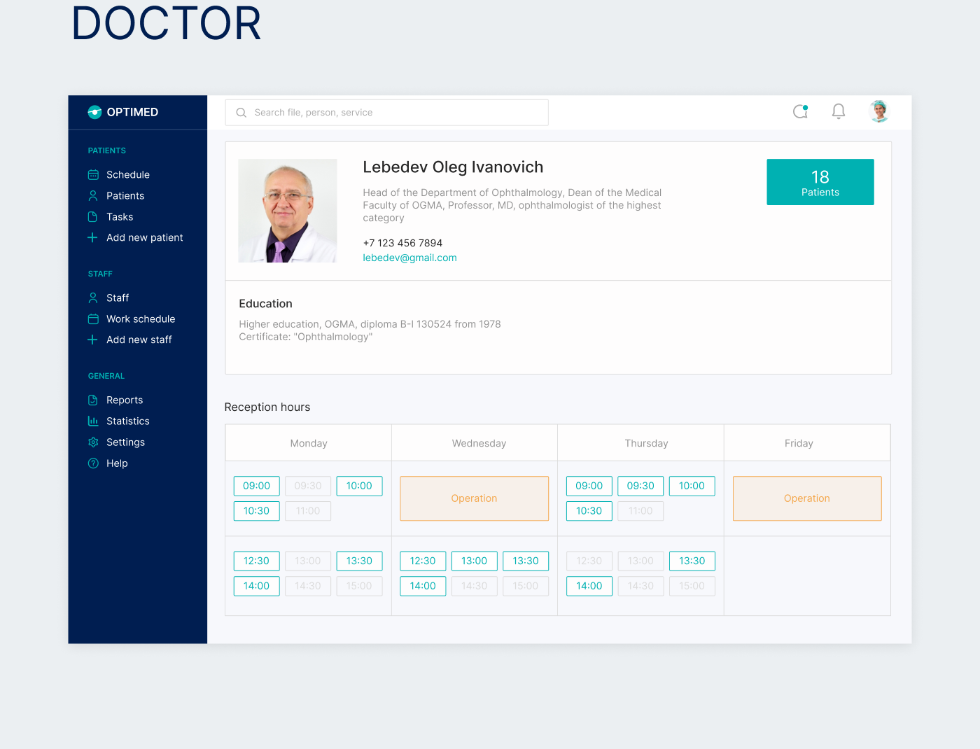 CRM-система — UX/UI дизайн для медицинской компании — Изображение №7 — Интерфейсы на Dprofile
