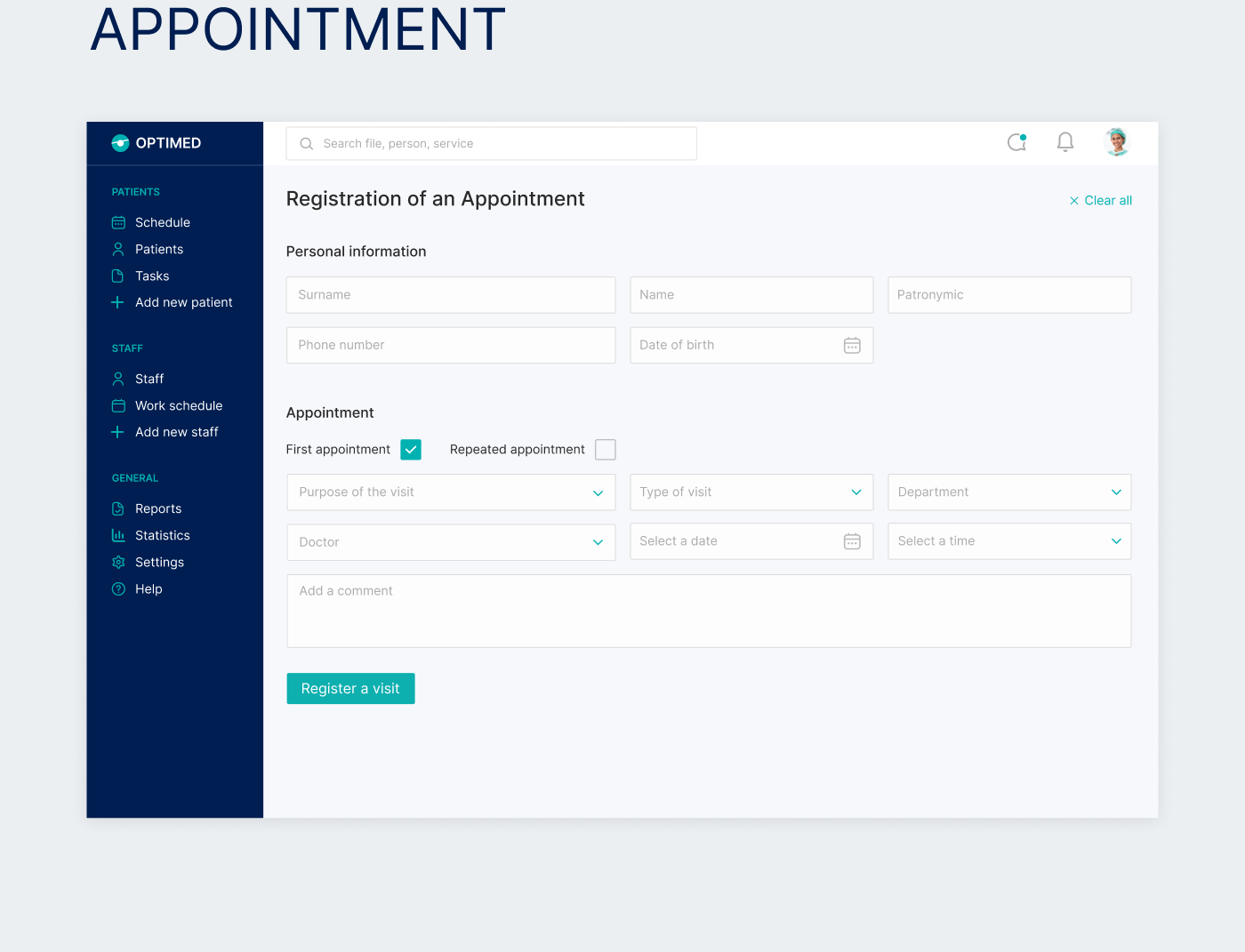 CRM-система — UX/UI дизайн для медицинской компании — Изображение №10 — Интерфейсы на Dprofile