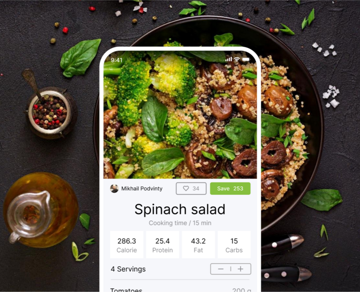 Recipe Search | Cooking Mobile app — Интерфейсы на Dprofile