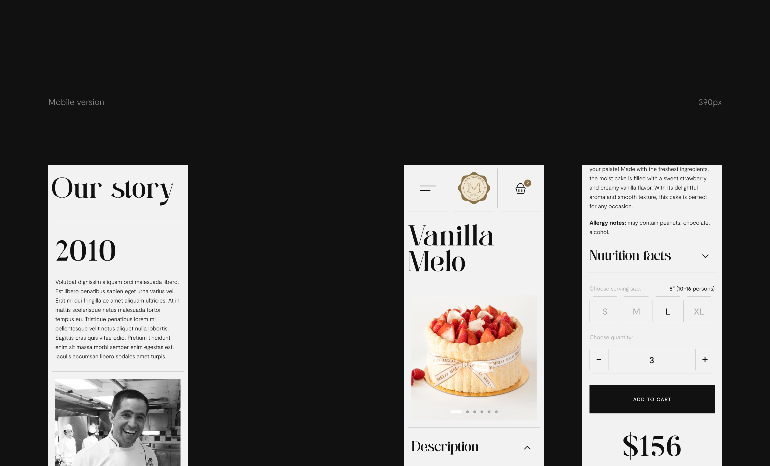 Melo Patisserie — Изображение №8 — Интерфейсы на Dprofile
