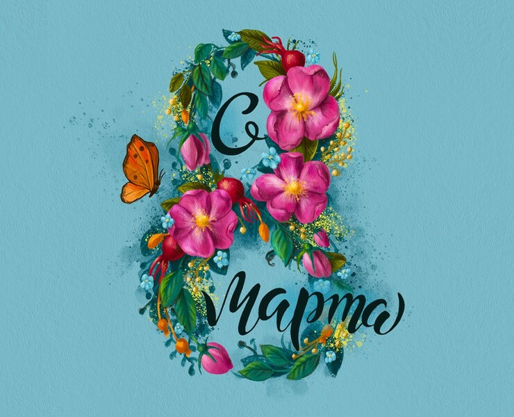 Postcards & stickers to international women’s day — Иллюстрация на Dprofile