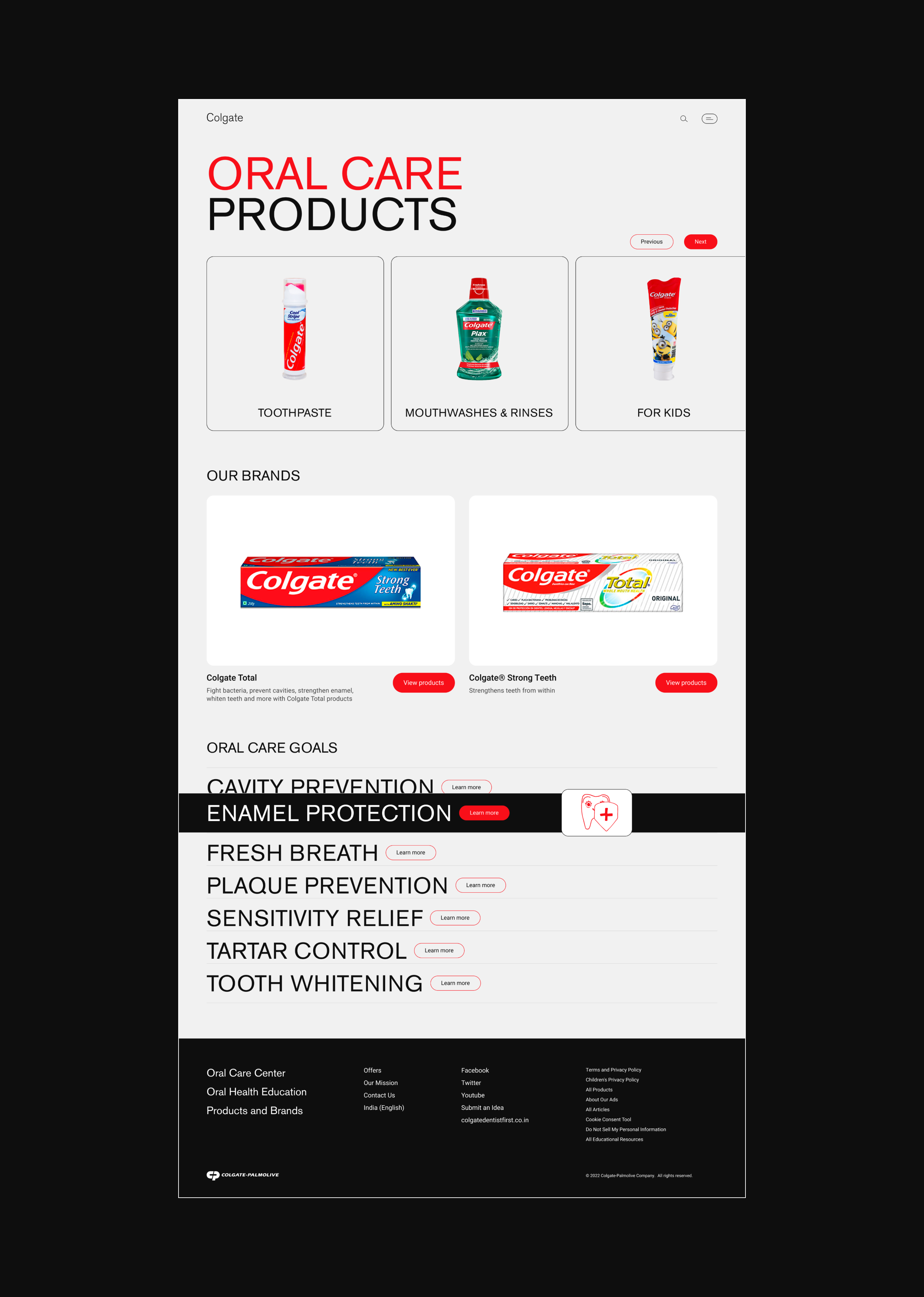 Colgate | Corporate website redesign — Изображение №8 — Интерфейсы, Брендинг на Dprofile