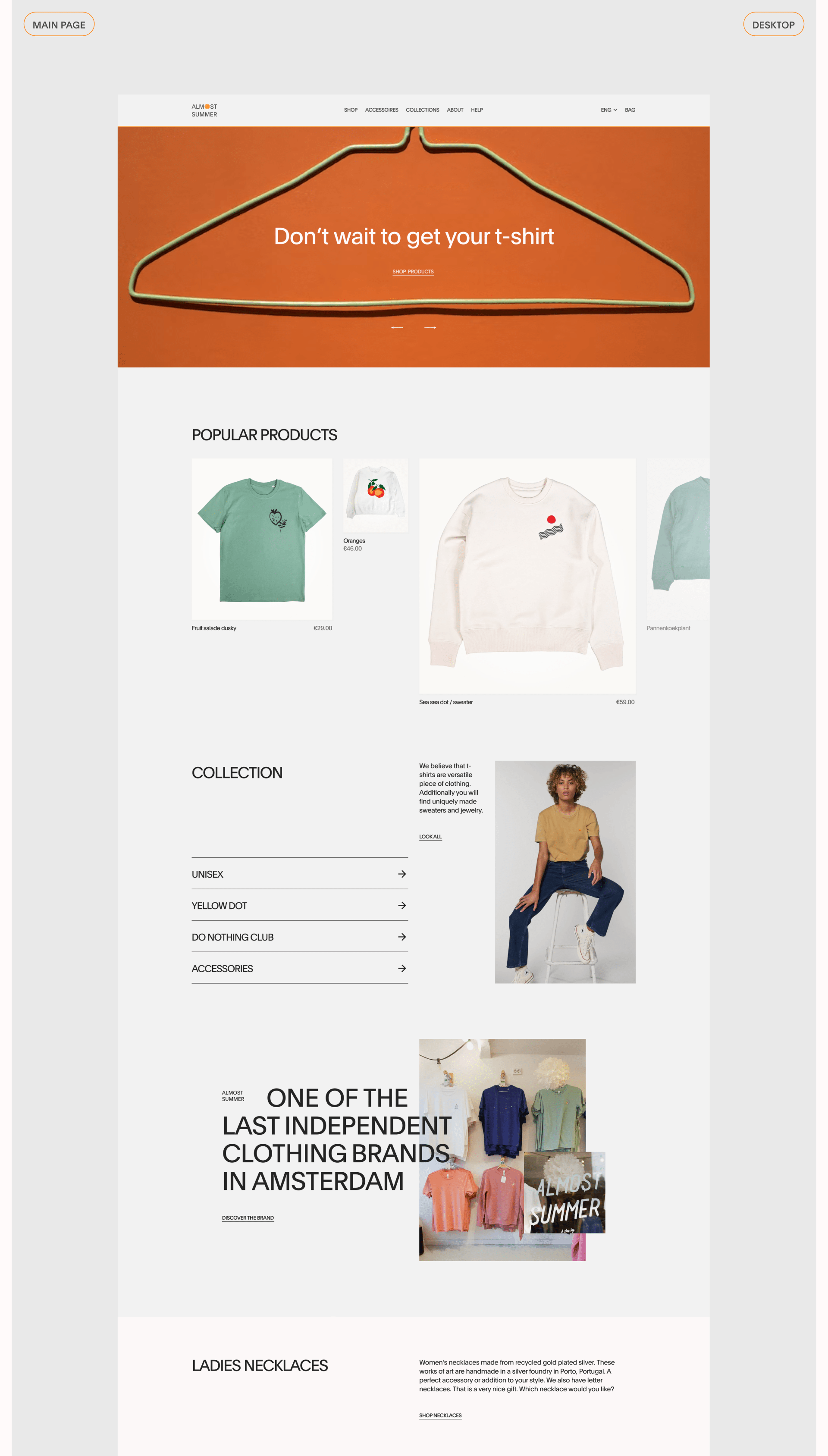 ALMOST SUMMER | E-commerce Redesign — Изображение №2 — Интерфейсы, Брендинг на Dprofile