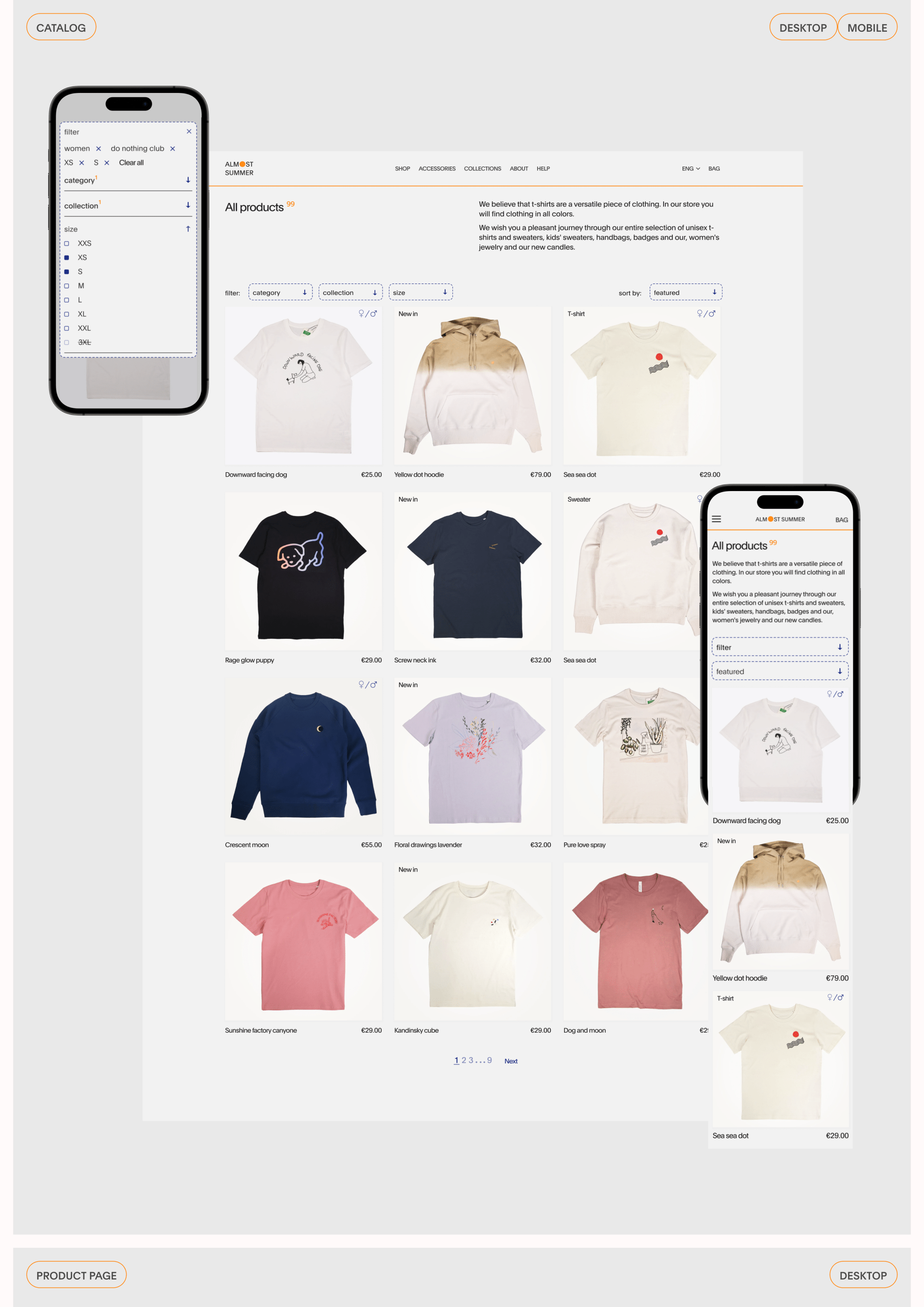 ALMOST SUMMER | E-commerce Redesign — Изображение №5 — Интерфейсы, Брендинг на Dprofile