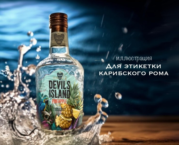 Этикетка для бутылки рома — Брендинг, Иллюстрация на Dprofile