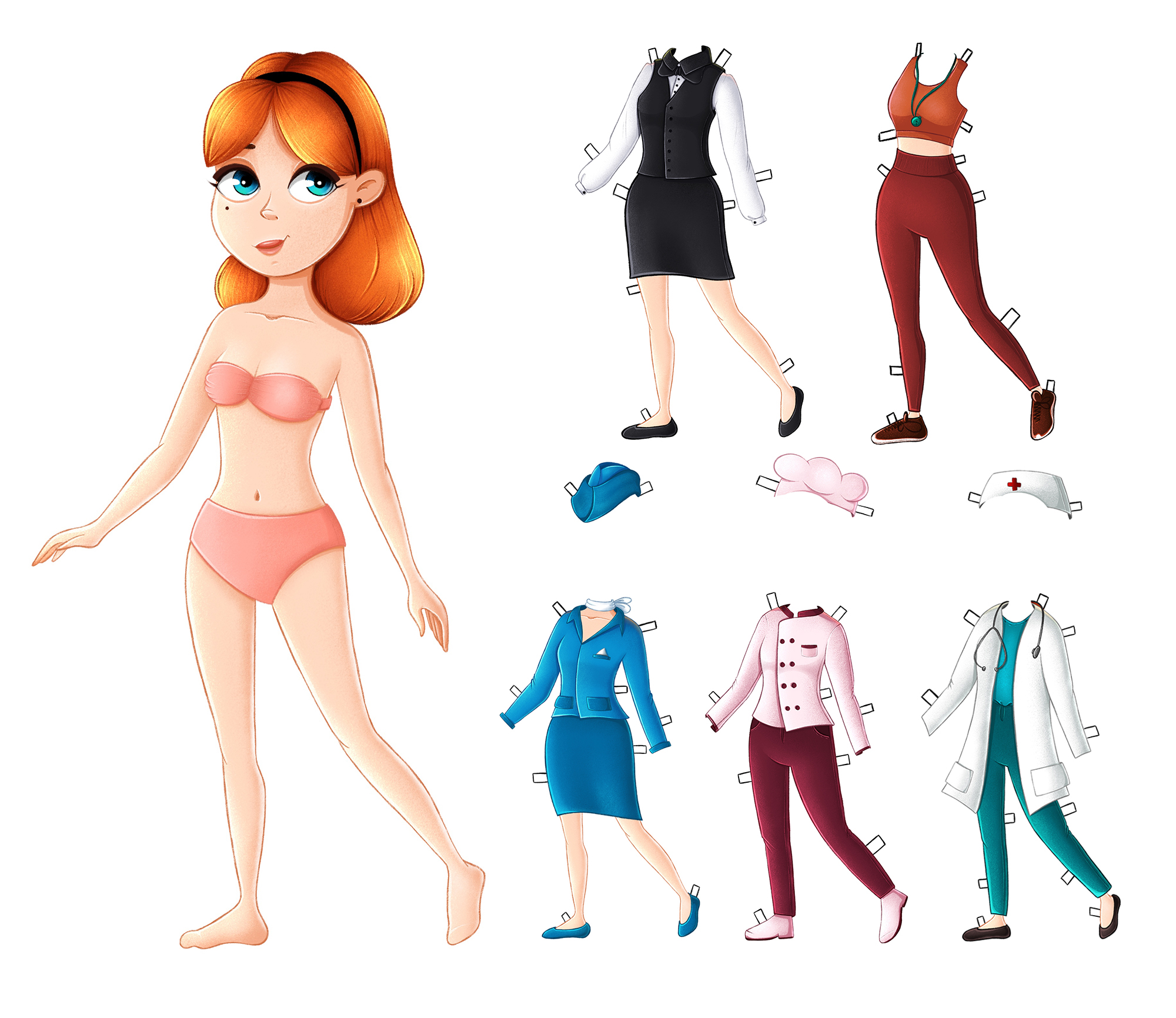 Paper doll: Dress up the doll — Изображение №3 — Иллюстрация на Dprofile
