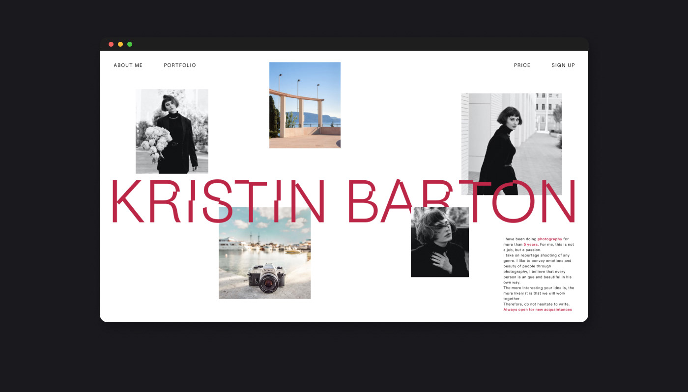 Website for the photographer — Изображение №6 — Интерфейсы на Dprofile