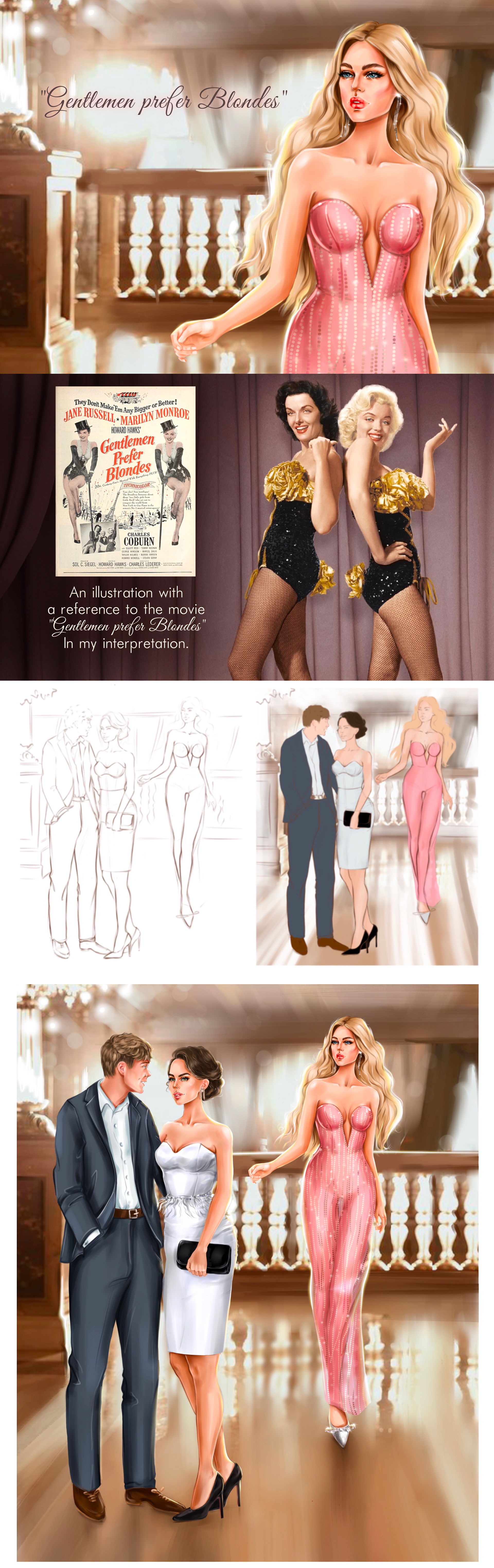 "Gentlemen prefer blondes" — Изображение №1 — Иллюстрация, Графика на Dprofile