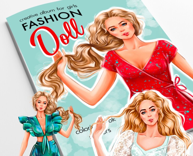 Сreative album for girls "Fashion Doll" — Иллюстрация, Графика на Dprofile