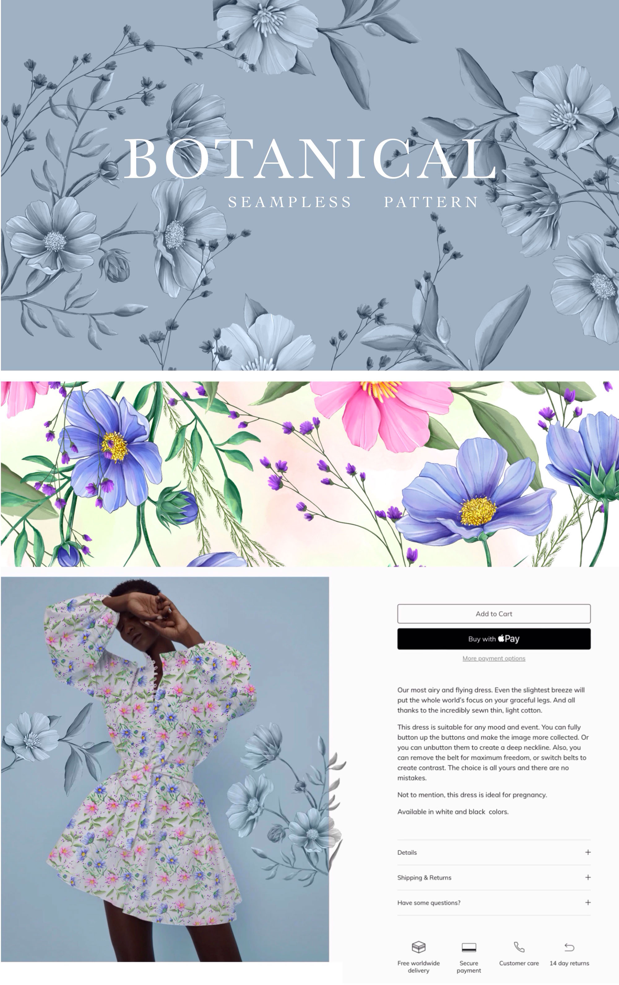 Бесшовный цветочный паттерн — Изображение №1 — Брендинг, Иллюстрация на Dprofile