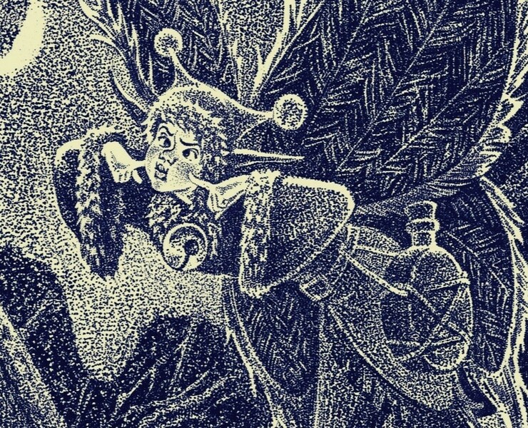 "Феи зимы" иллюстрация в точечной технике, дот арт — Иллюстрация, Графика на Dprofile