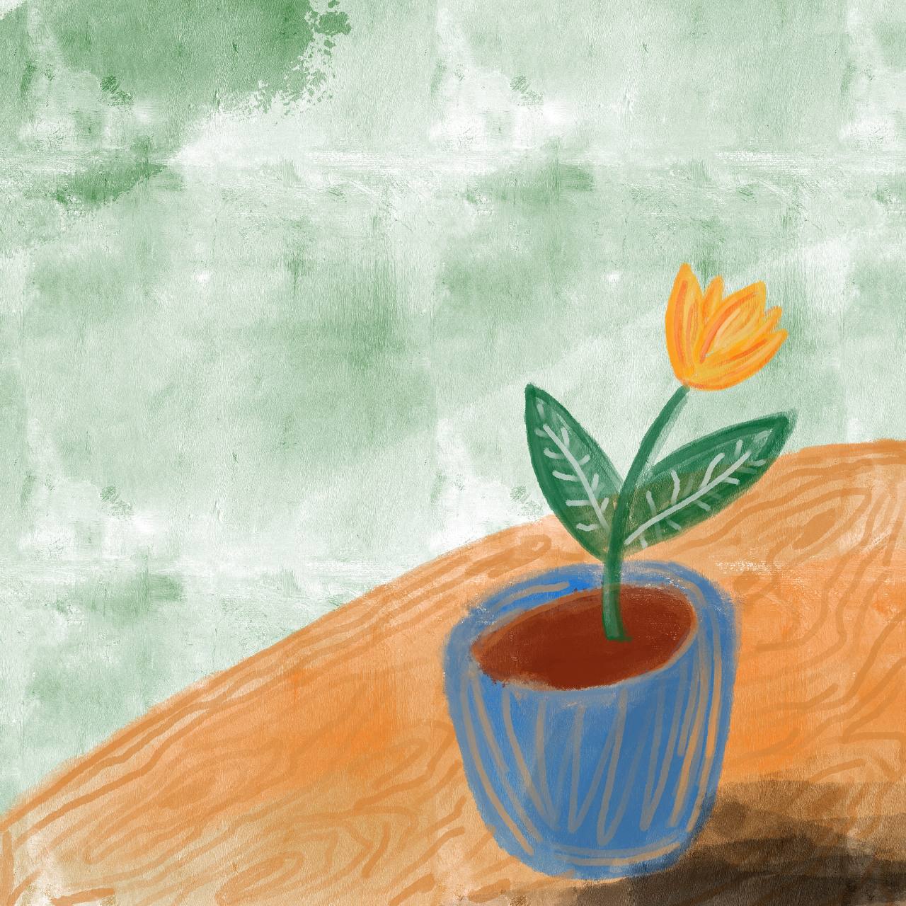 Tulip on a table — Изображение №1 — Иллюстрация, Графика на Dprofile