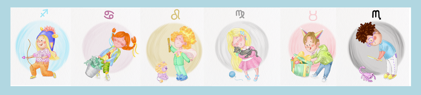 Calendar "Baby Zodiac" 2021 — Изображение №7 — Иллюстрация на Dprofile