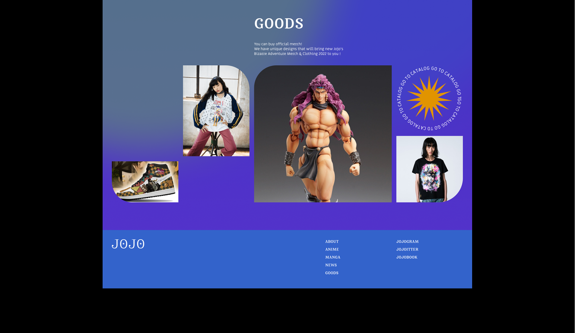 JoJo's Bizarre Adventure ★ website redesign ★ — Изображение №5 — Интерфейсы, Анимация на Dprofile