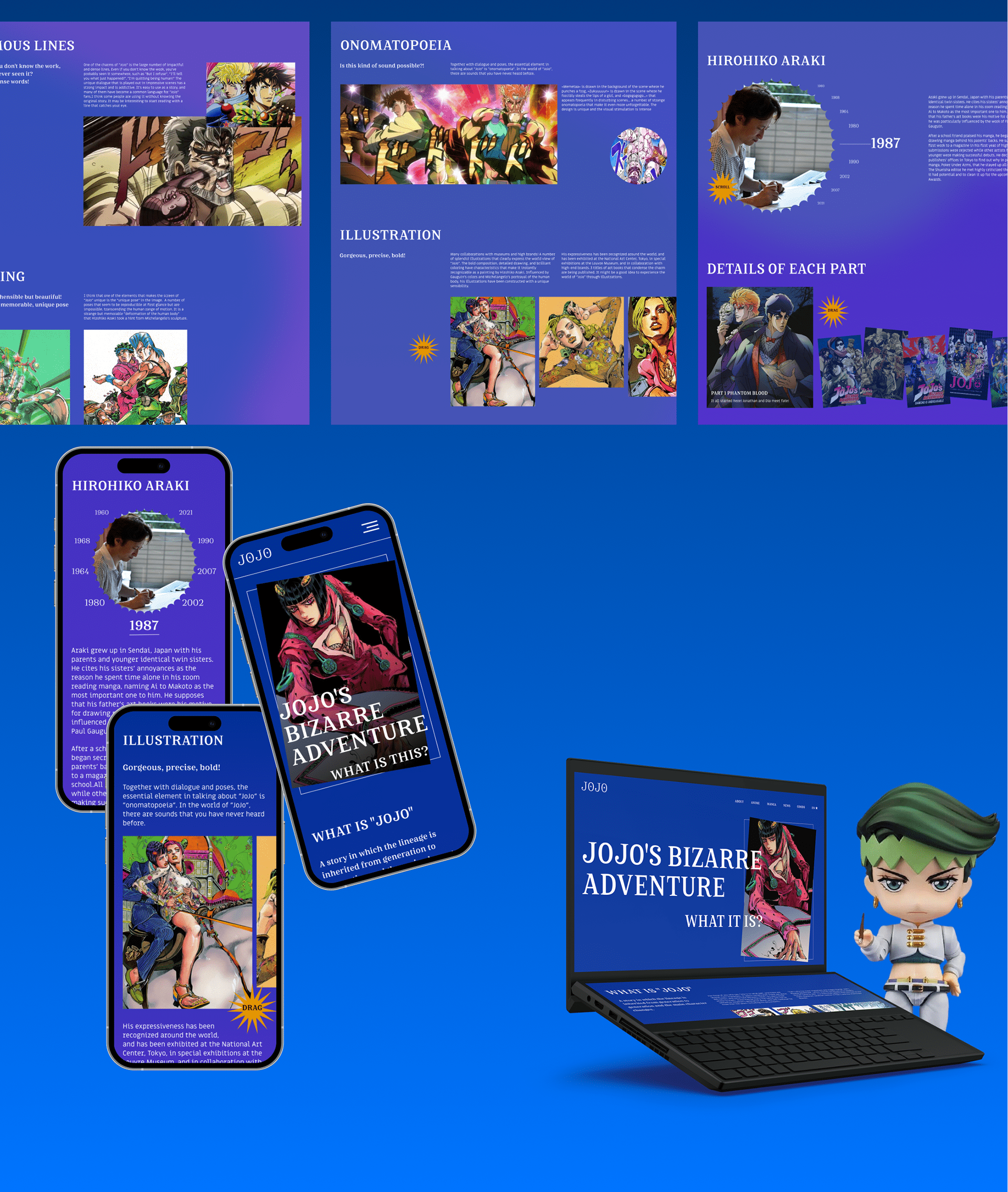 JoJo's Bizarre Adventure ★ website redesign ★ — Изображение №9 — Интерфейсы, Анимация на Dprofile