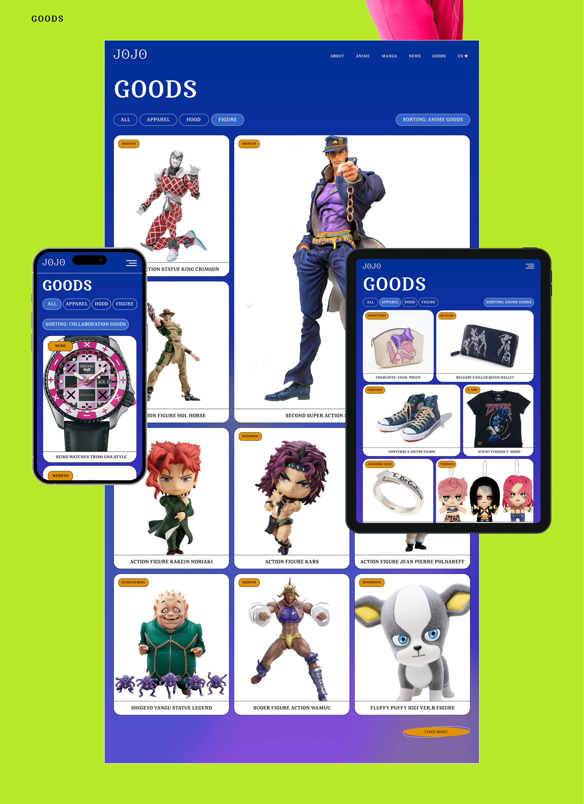 JoJo's Bizarre Adventure ★ website redesign ★ — Изображение №17 — Интерфейсы, Анимация на Dprofile