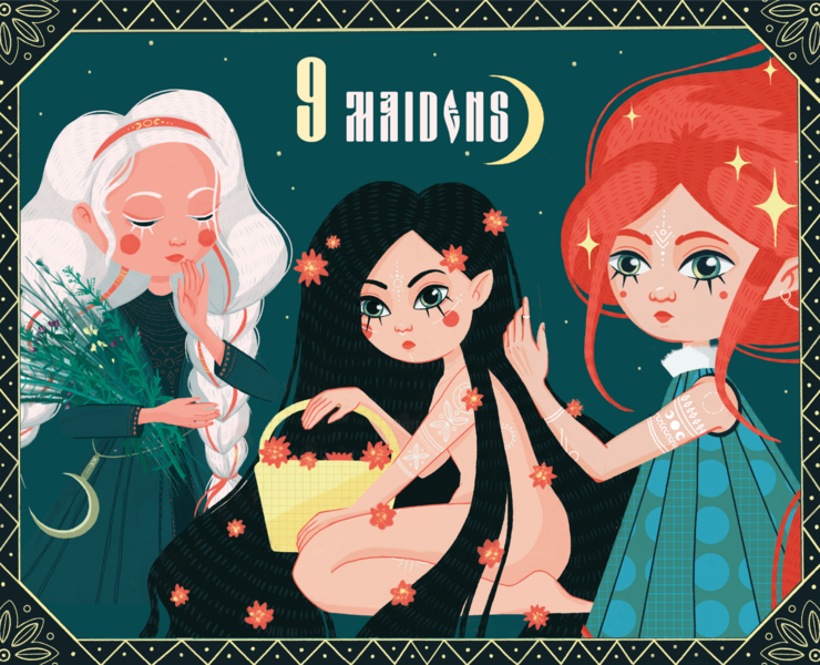 9 maidens | character design — Иллюстрация, Графика на Dprofile
