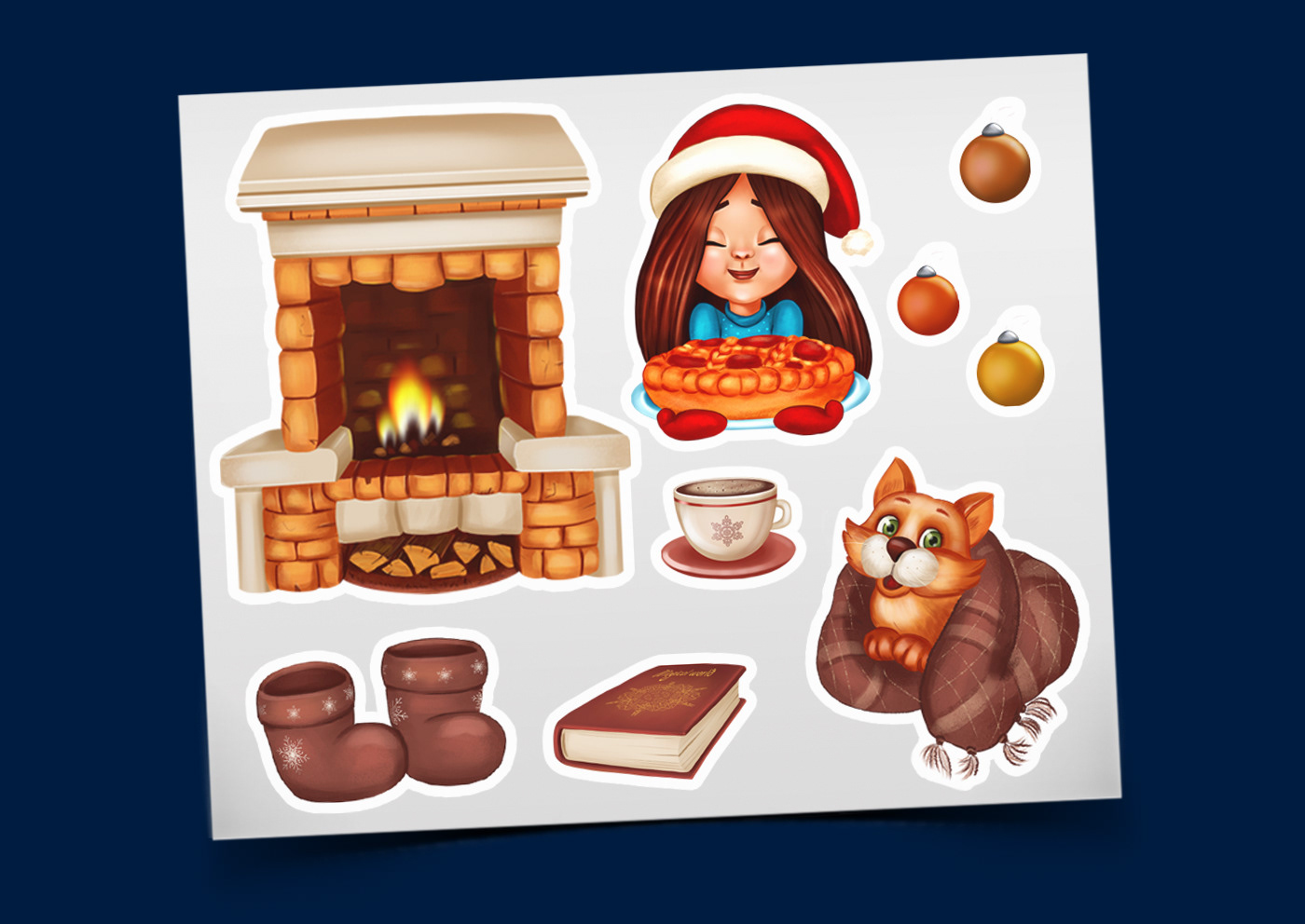 Christmas postcard "Northern lights" — Изображение №14 — Брендинг, Иллюстрация на Dprofile