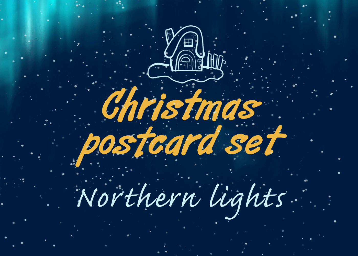 Christmas postcard "Northern lights" — Изображение №1 — Брендинг, Иллюстрация на Dprofile