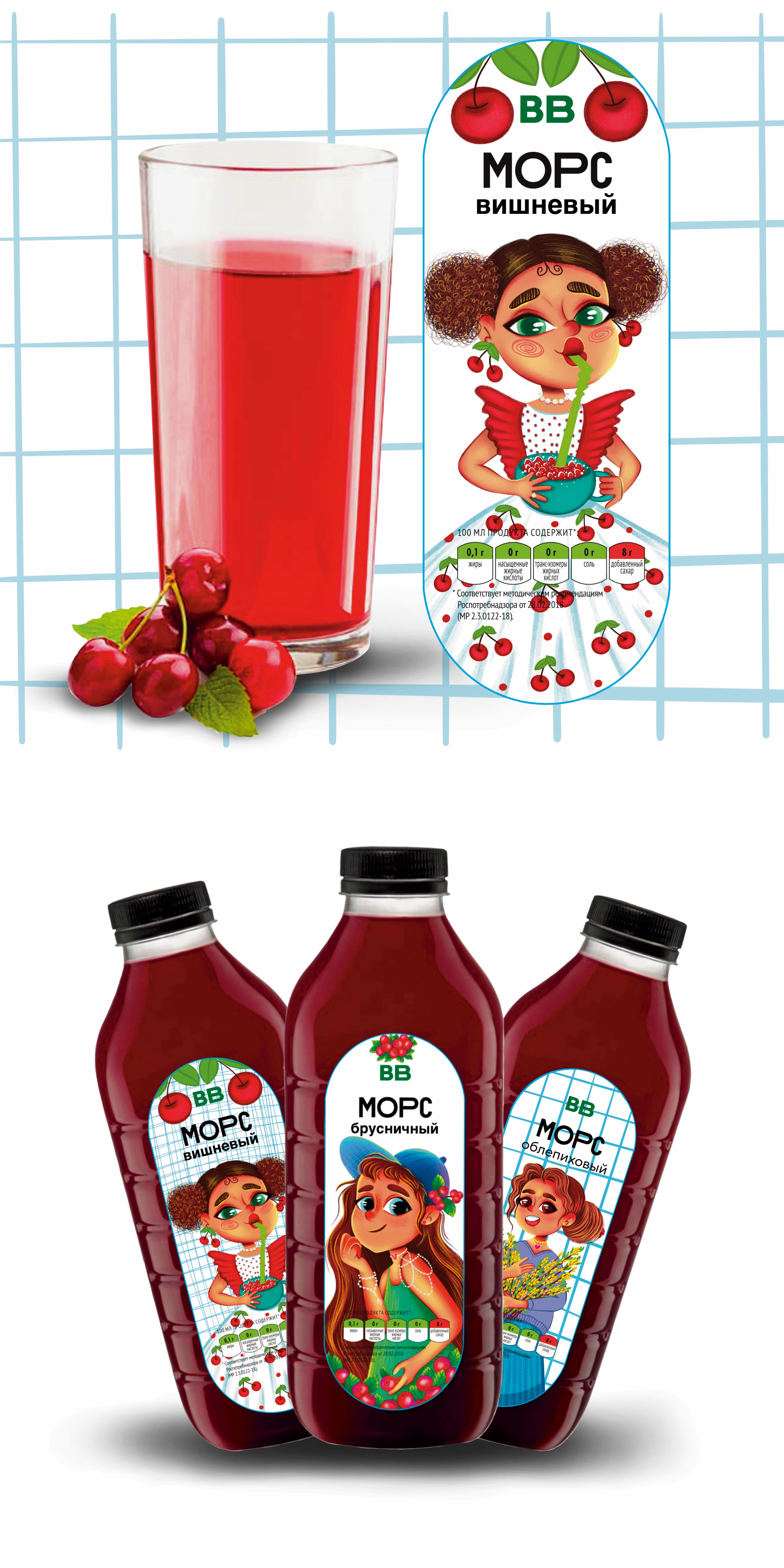 Packaging desing for berry drink. — Изображение №3 — Брендинг, Иллюстрация на Dprofile