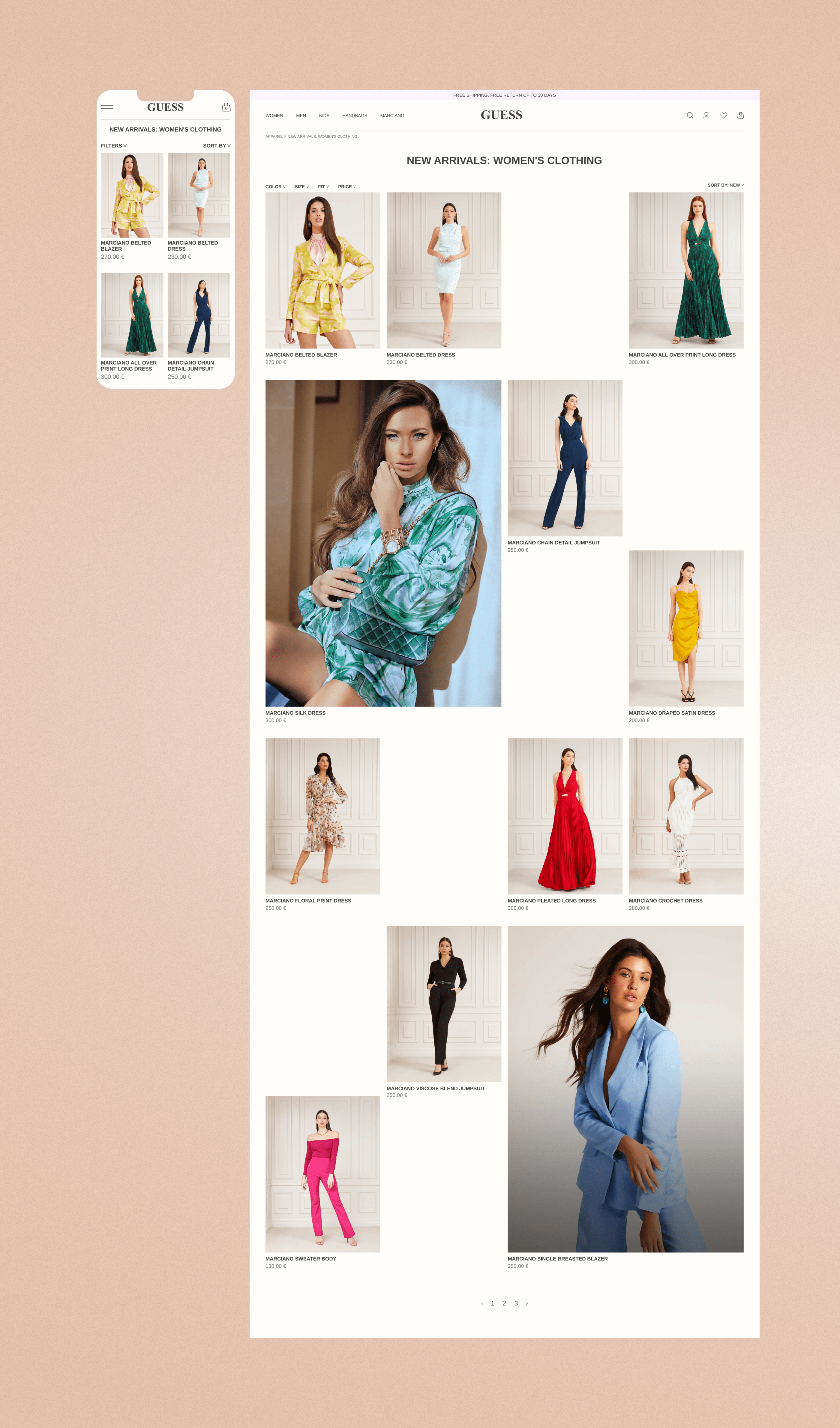 GUESS | E-commerce Website Redesign — Изображение №4 — Интерфейсы, Графика на Dprofile