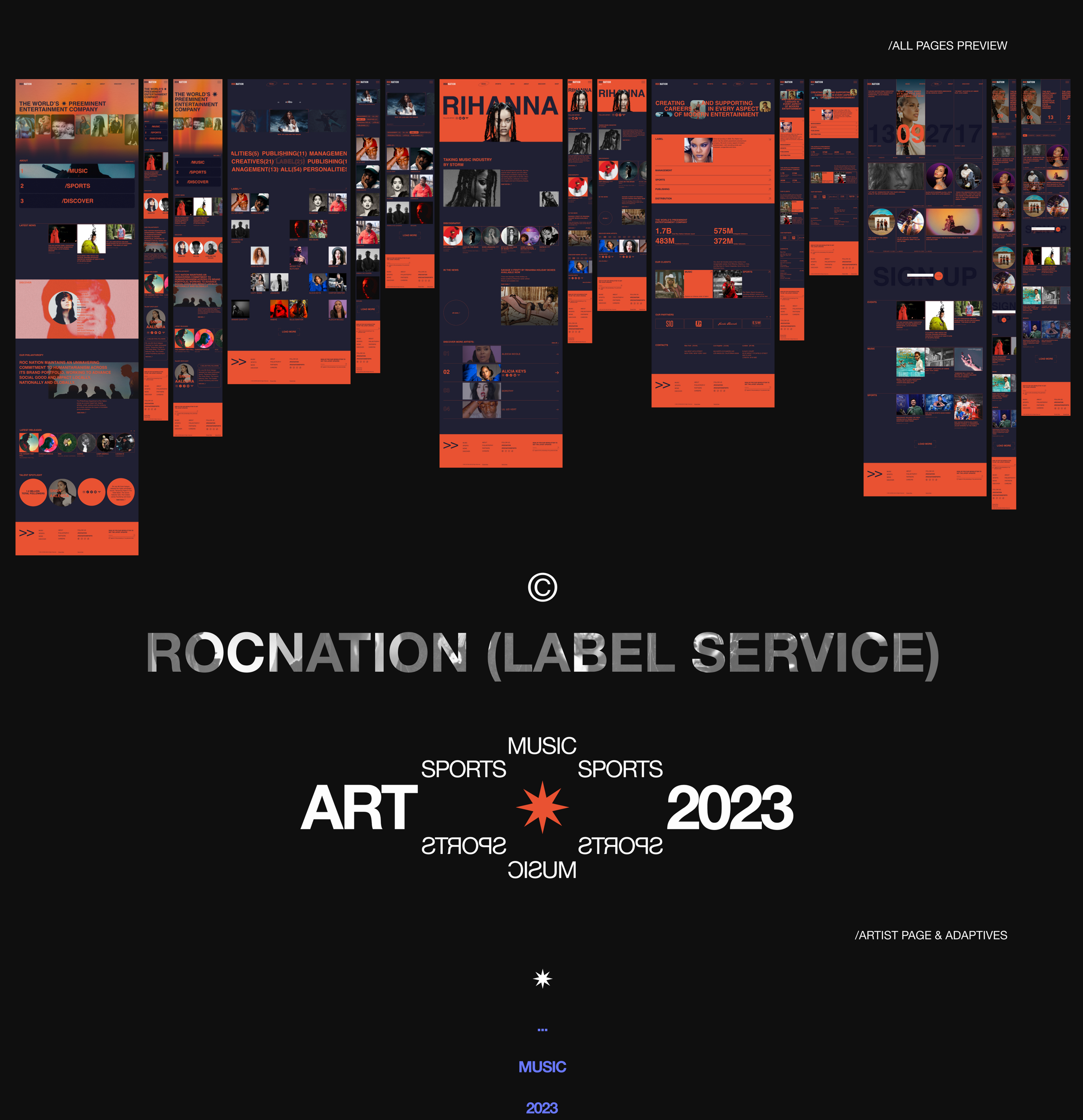 ROCNATION | corporate website — Изображение №4 — Интерфейсы, Графика на Dprofile