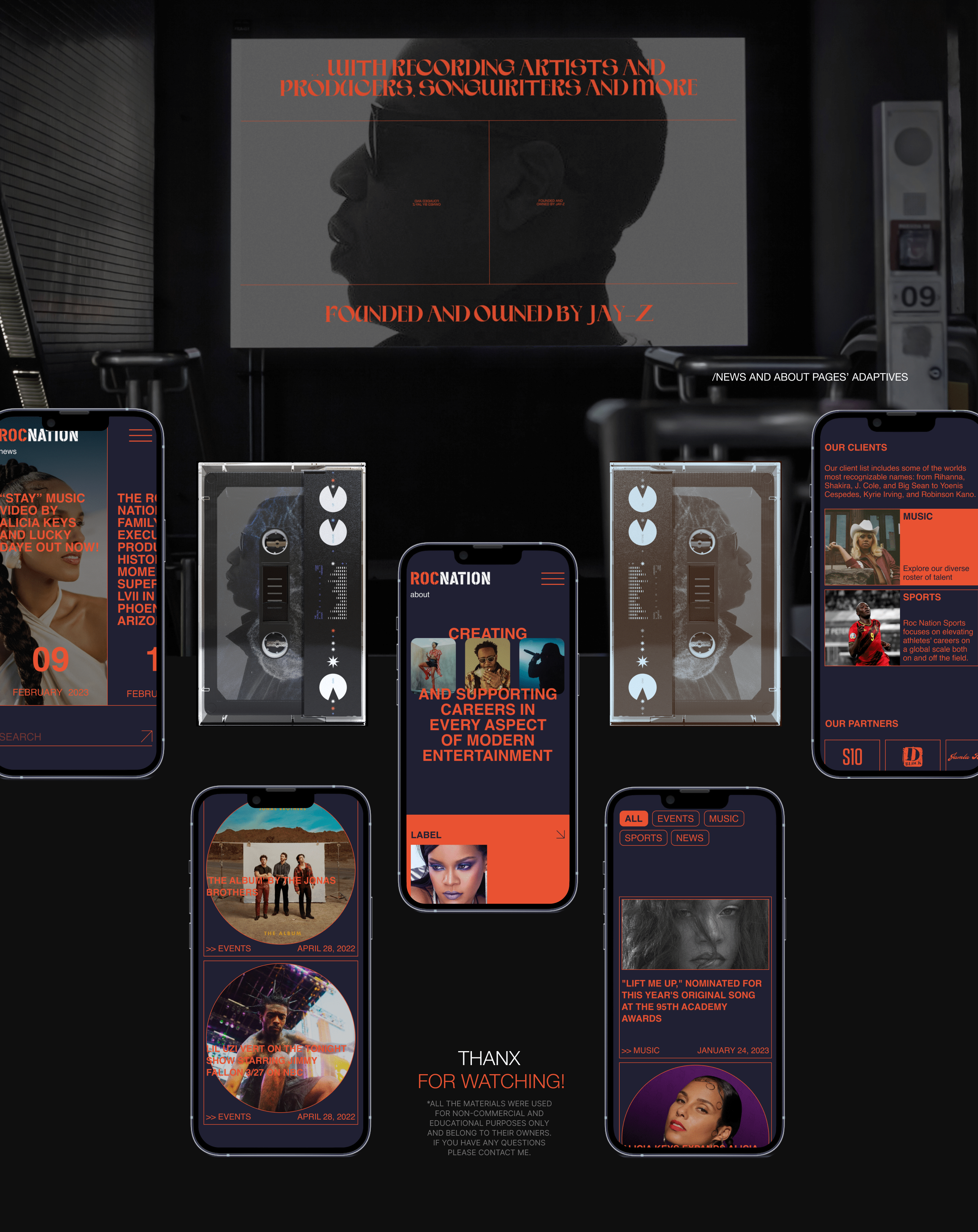 ROCNATION | corporate website — Изображение №7 — Интерфейсы, Графика на Dprofile