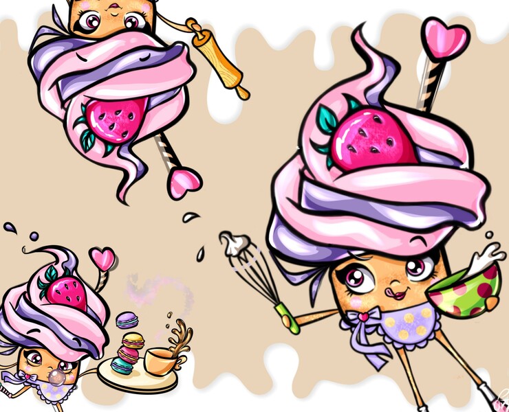 Character Design: cupcake Sweet Lana — Иллюстрация на Dprofile