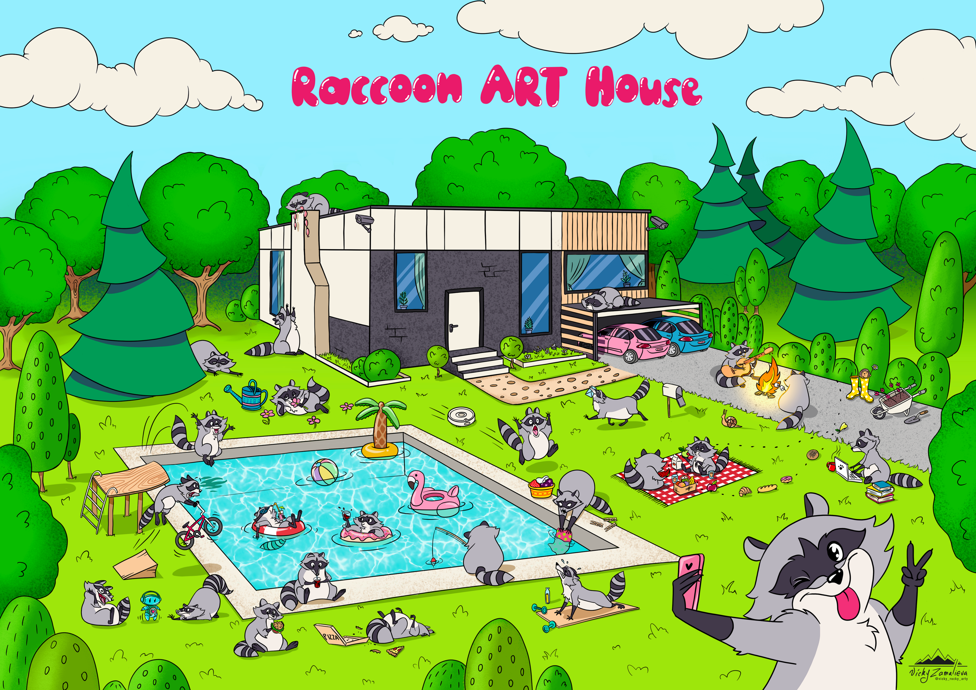 Raccoon ART House — Изображение №1 — Иллюстрация на Dprofile
