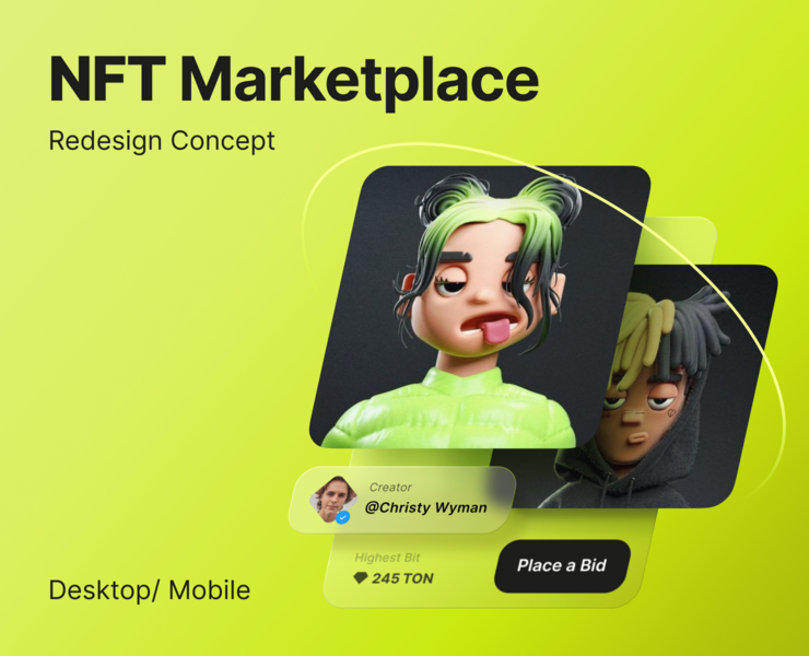 NFT Marketplace Redesign Concept — Интерфейсы, Иллюстрация на Dprofile