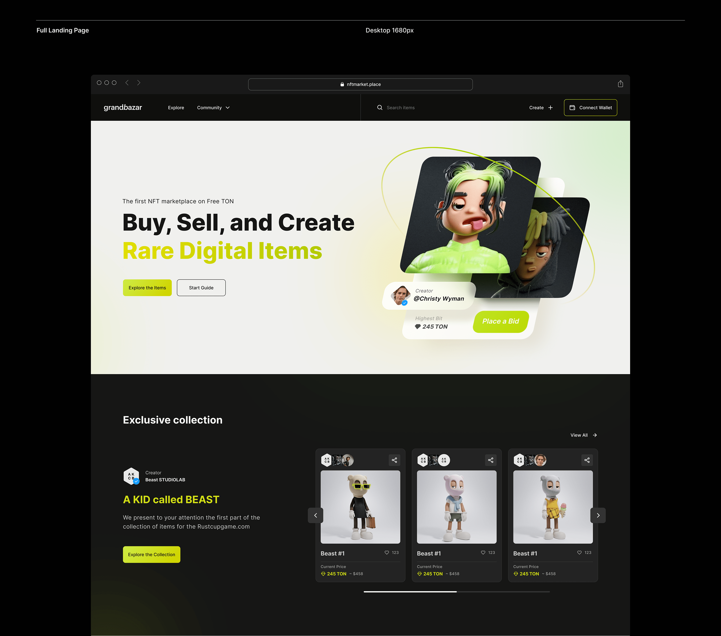 NFT Marketplace Redesign Concept — Изображение №2 — Интерфейсы, Иллюстрация на Dprofile