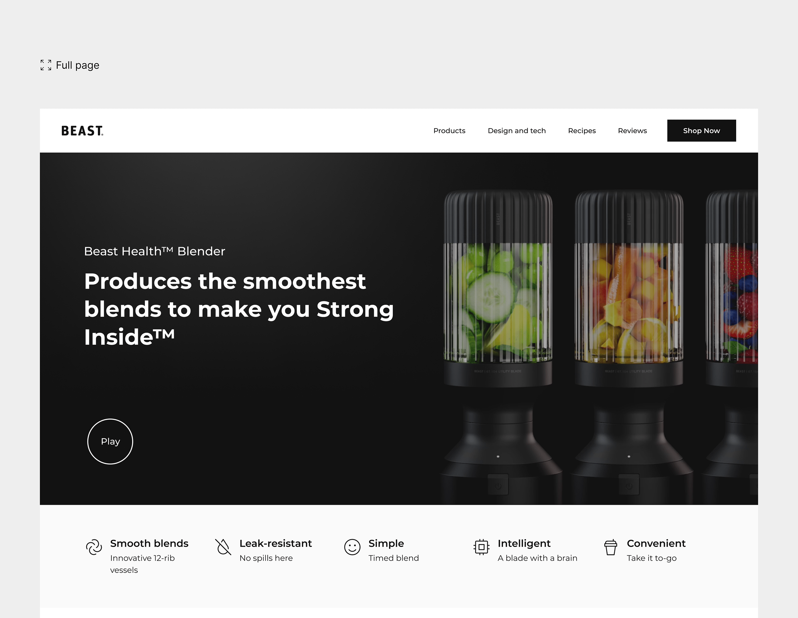 Beast Landing Page Concept — Изображение №3 — Интерфейсы на Dprofile