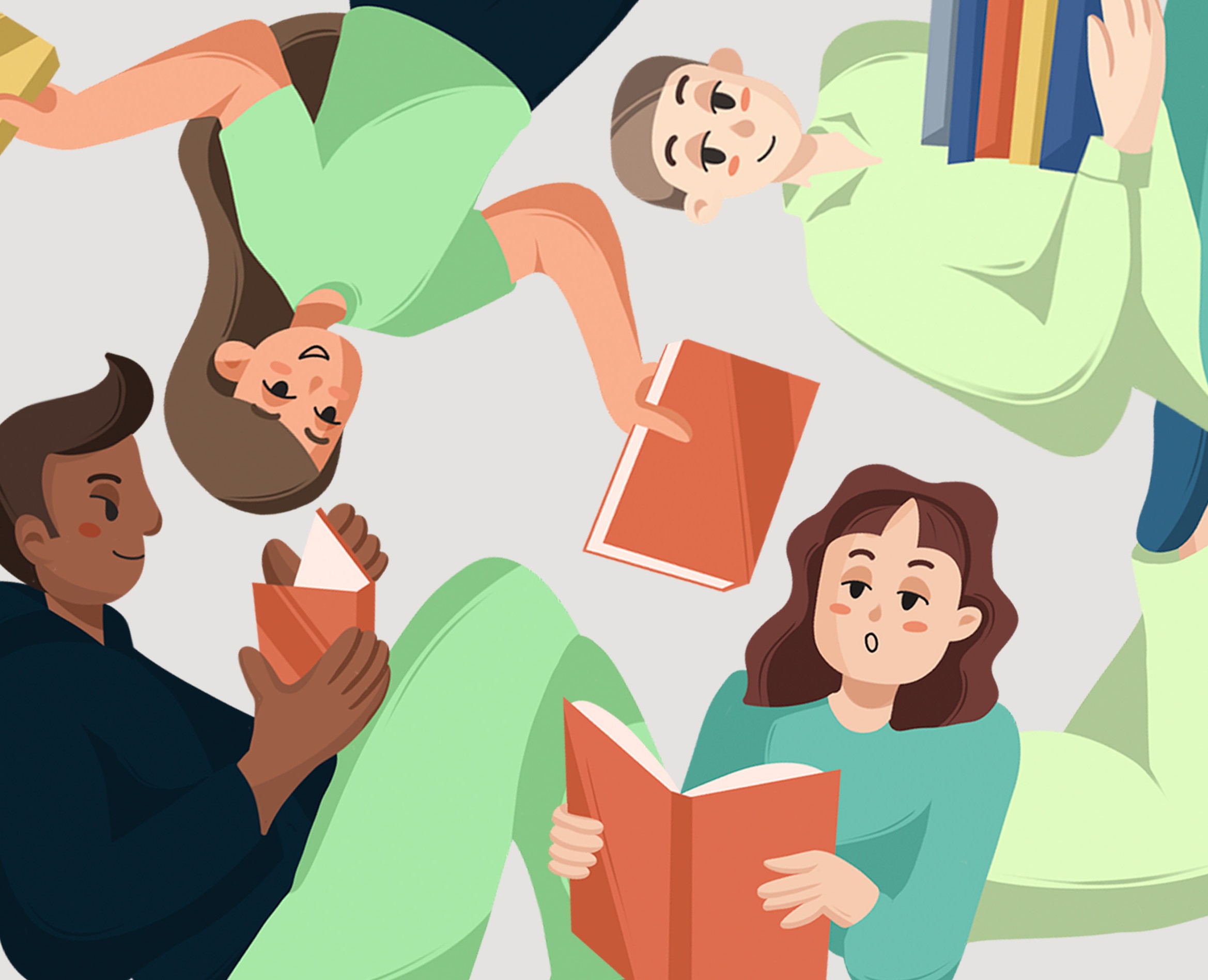 Книжный магазин | персонажи, лого, оформление соцсетей — Брендинг, Иллюстрация на Dprofile