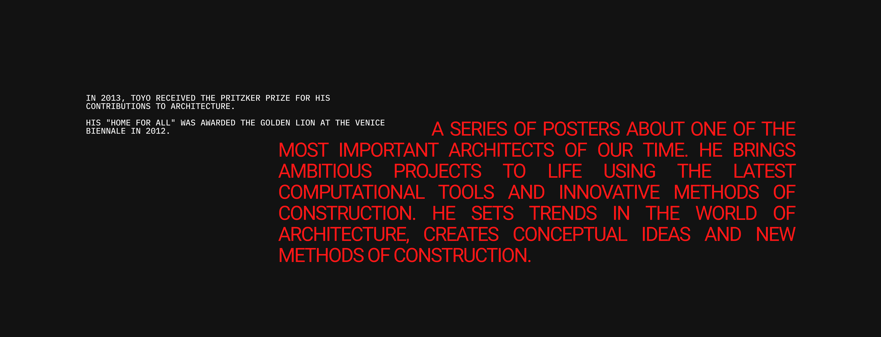 Toyo Ito / Posters Collection — Изображение №2 — Интерфейсы, Брендинг на Dprofile