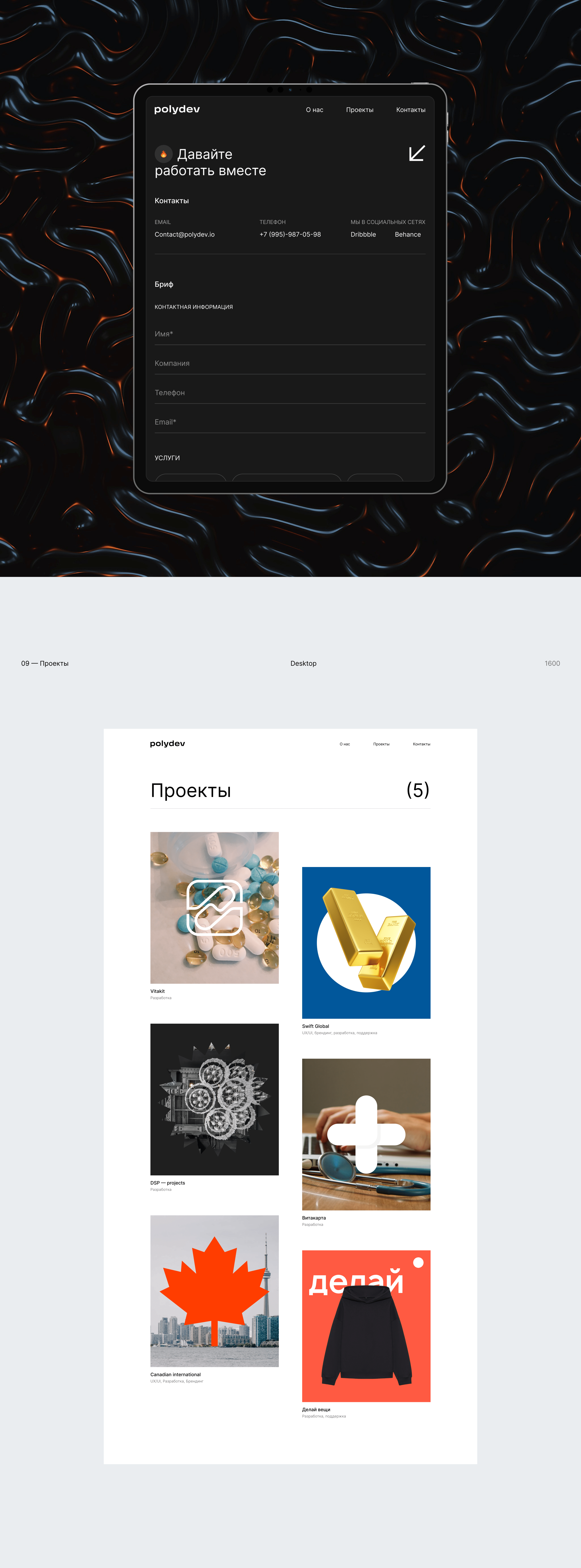 Polydev.io | Сайт digital-агентства — Изображение №8 — Интерфейсы на Dprofile