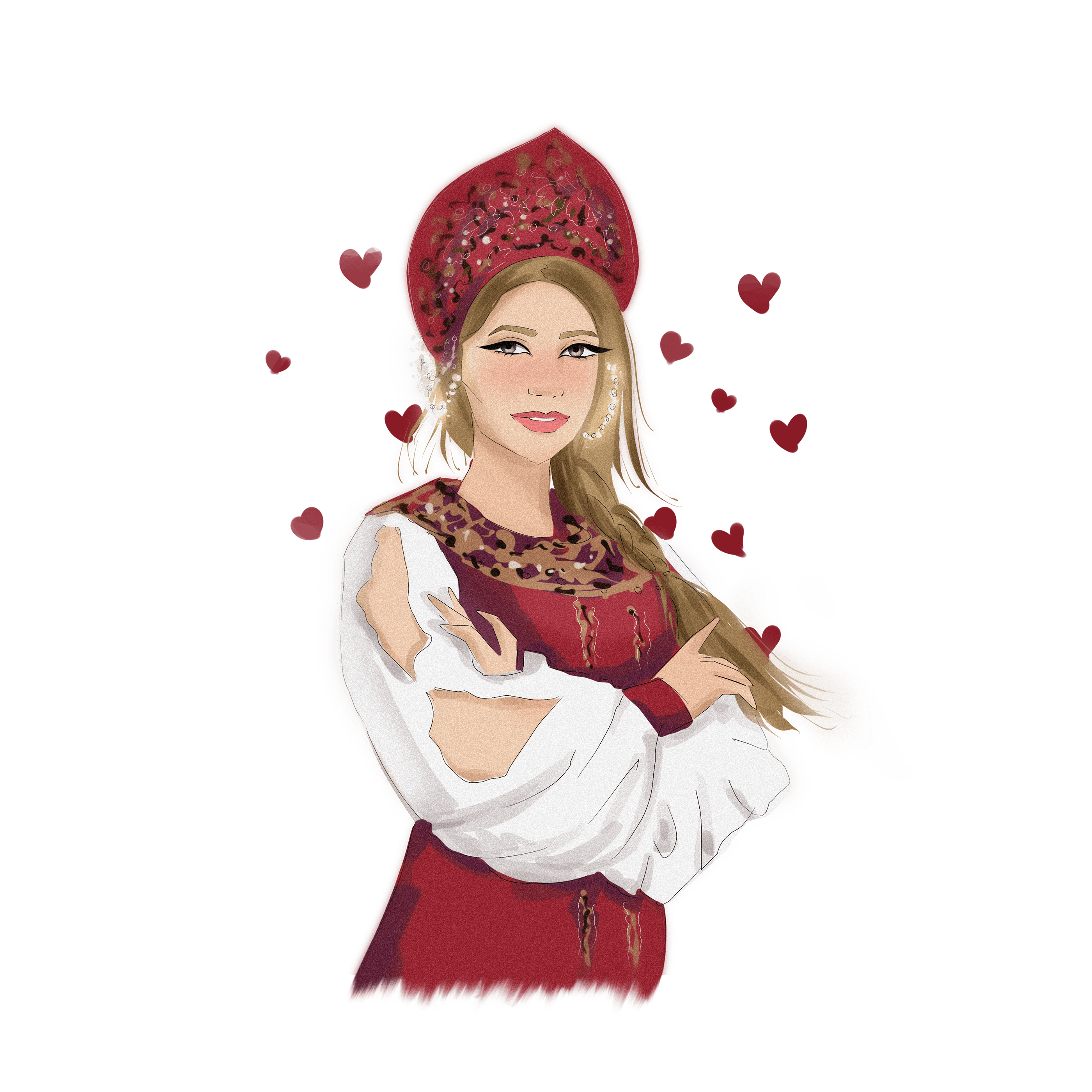Girl in a kokoshnik — Изображение №1 — Иллюстрация на Dprofile
