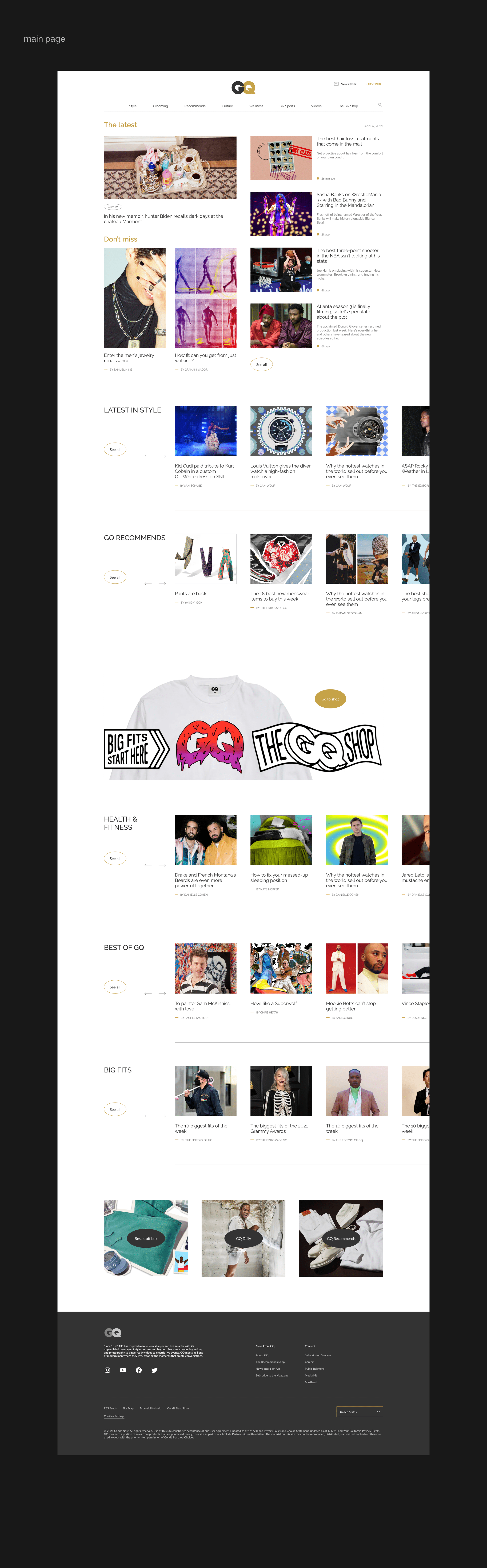 GQ | website redesign — Изображение №3 — Интерфейсы на Dprofile