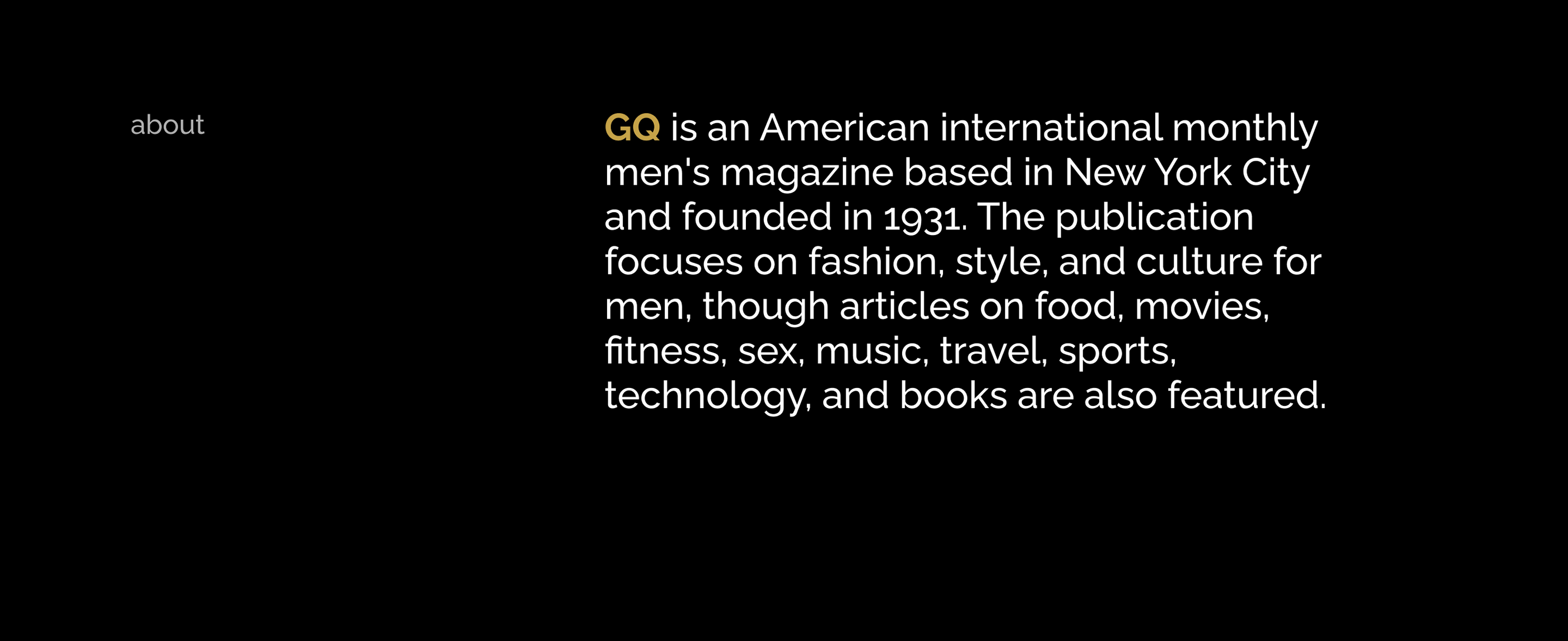 GQ | website redesign — Изображение №2 — Интерфейсы на Dprofile